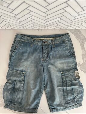 Chip & Pepper Faded Blue Denim Cargo Shorts